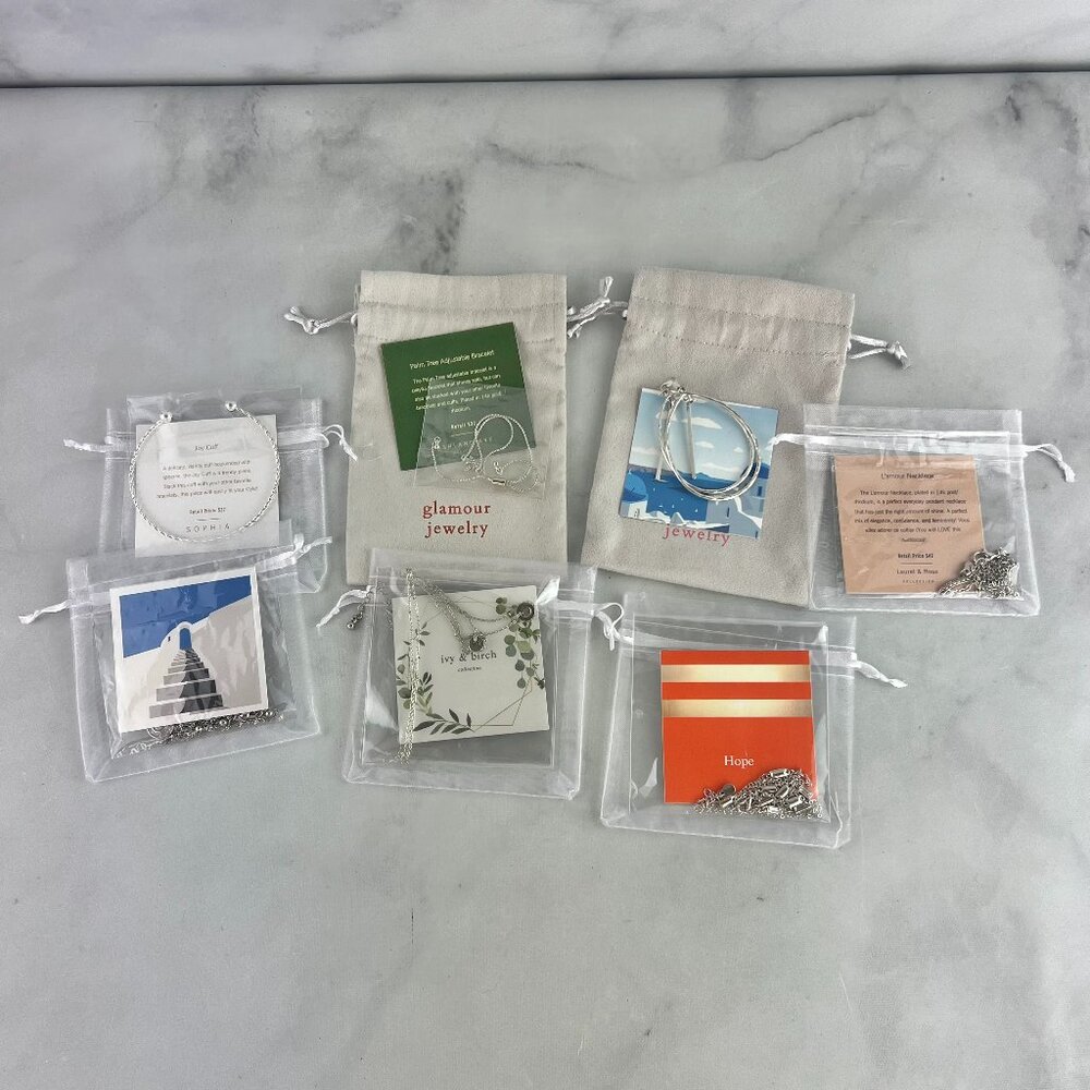 Silver Jewelry Necklaces, Bracelets, Earrings Bundle